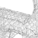 Renna Natalizia Luminosa 3D 90x50x12 cm 200 LED in Cristalli Acrilici e Metallo Bianco Caldo      