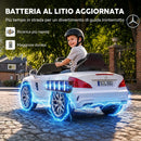 Auto Elettrica per Bambini Licenza Mercedes-Benz 12 V 103x63x44 cm con Telecomando e Sospensioni su 4 Ruote in PP Bianca      