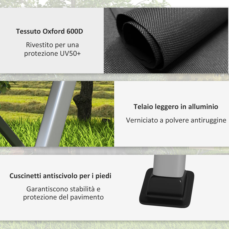 Sedia da Campeggio Pieghevole 74x59,5x98 cm con Schienale Regolabile in Alluminio e Poliestere Nero  