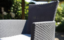 Set Tavolino e 2 Poltrone da Giardino Effetto Rattan Keter Iowa Balcony Antracite