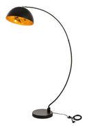 Lampada da Terra 117x36xH183 cm Paralume in Metallo Lucia Paralume nero opaco/oro