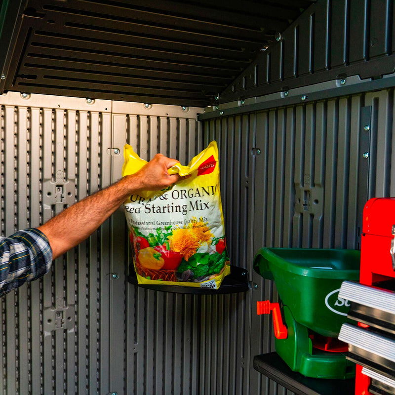 Casetta Box da Giardino per Attrezzi 204x354 cm in HDPE Venezia 3 Grigio