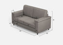 Divano 2 Posti 148x85x85 cm Marrak in Tessuto Grigio