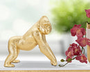 Statua Gorilla 24,3x13,9x22,8 cm in Poliresina Oro