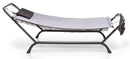 Lettino Amaca a Dondolo 230x98x82 cm con Supporto in Ferro Telo in Poliestere Bali Grigio Chiaro