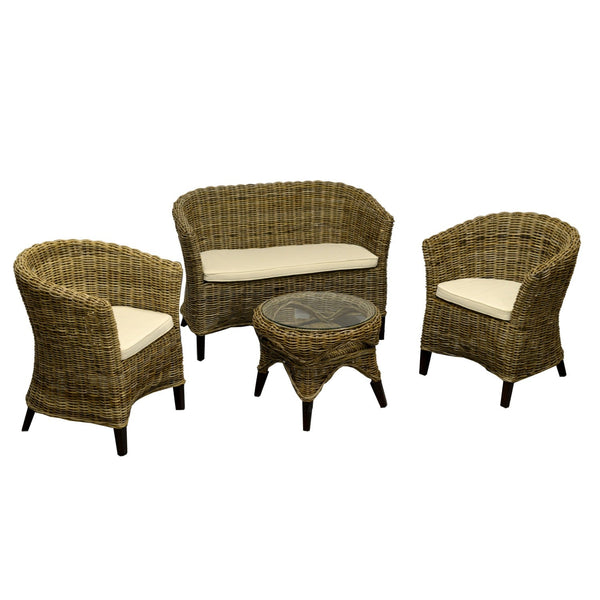 acquista Garden Lounge Set 2 Sessel Couchtisch Sofa aus Adami Tempo Grey Rattan