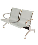 Panca per Sala Attesa 2 Posti in Acciaio da Ufficio Bozzini Silver