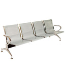 Panca per Sala Attesa 4 Posti in Acciaio da Ufficio Bozzini Silver