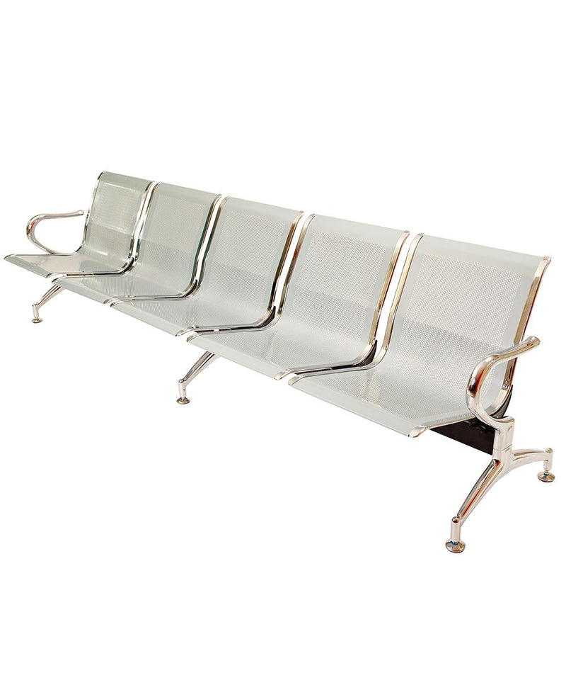 Panca per Sala Attesa 5 Posti in Acciaio da Ufficio Bozzini Silver