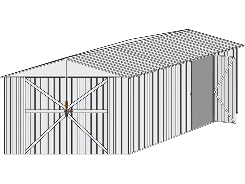 Casetta Box da Giardino in Lamiera di Acciaio Porta Utensili 360x600x230 cm Enaudi Verde