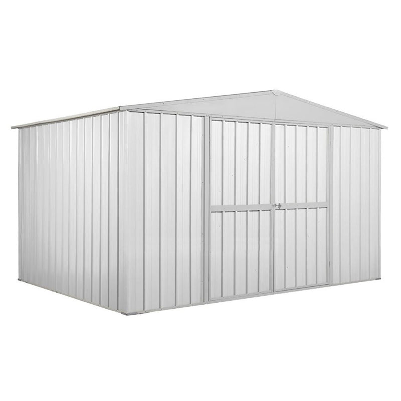 Casetta Box da Giardino in Lamiera di Acciaio Porta Utensili 360x260x212 cm Enaudi Bianca