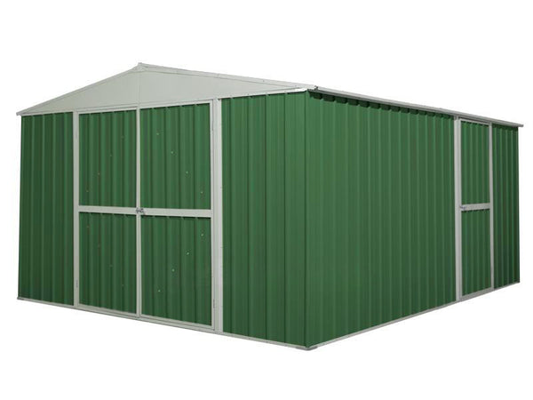 prezzo Gartenbox Haus aus Stahlblech Werkzeughalter 360x430x210 cm Enaudi Grün