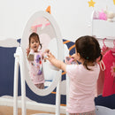 Specchio per Cameretta Bambini 40x30x104 cm con Scaffale Bianco