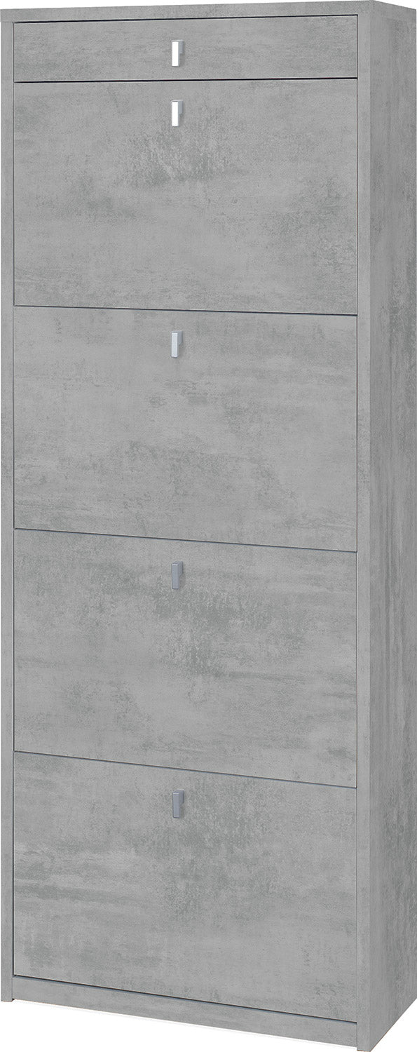 online Schuhschrank 4 Türen 1 Schublade 63x164x29 cm Zement