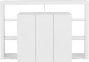 Credenza con 3 Ante e Ripiani in Vetro a Giorno 150x40x100 cm Essential 3A Bianco Lucido  