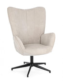 Poltrona Soggiorno 69x72x106 cm Inas in Tessuto Beige