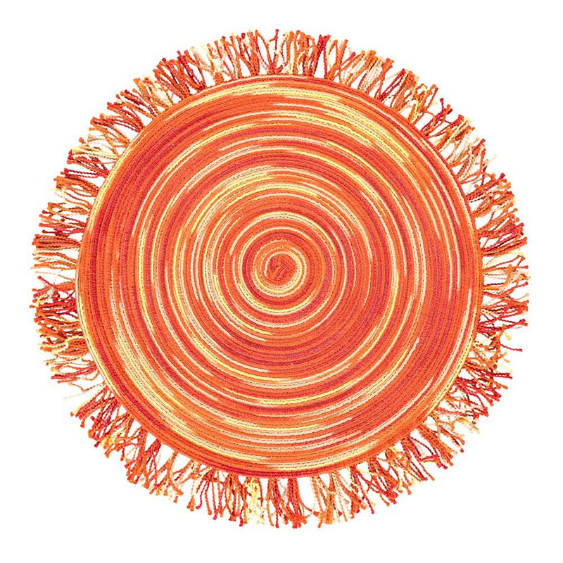 Set 6 Tovagliette con Frange Ø45x0,5 cm  in Polipropilene VdE Tivoli 1996 Shades of Sunset