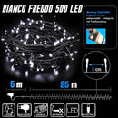 Catena Luminosa 500 LED Lucciole 20 m con Controller 8 Funzioni da Esterno IP44 Bianco Freddo      