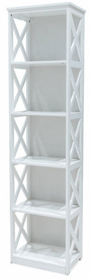 Mobile a Colonna da Bagno 5 Ripiani 45x30x175 cm in MDF Soriani Bianco