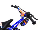 Bicicletta per Bambino 16" 2 Freni con Borraccia e Scudetto Frontale Blu e Arancione