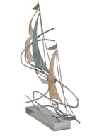 Scultura Regata 64x8,9x60 cm in Ferro Multicolor