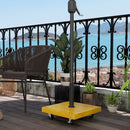 Base per Ombrellone 45x45x36,5 cm da 25 kg con Ruote in Metallo e Cemento Effetto Legno   