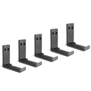 Set 5 Appendiabiti Pieghevoli da Parete in Acciaio e Tecnoplastica Emuca Nero