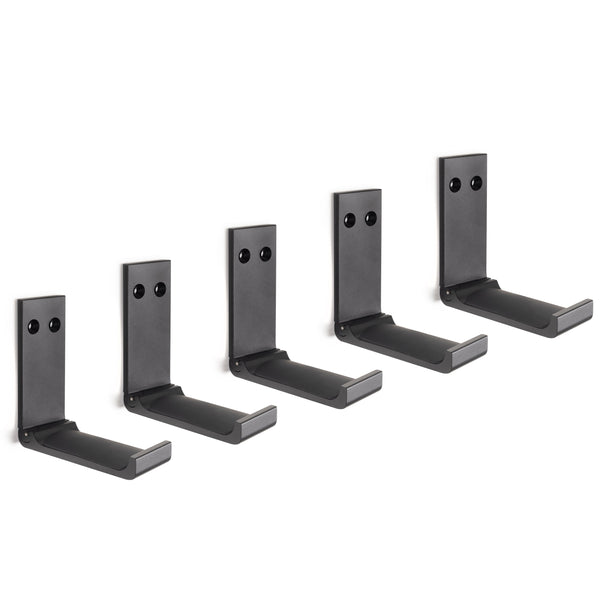 acquista Set 5 Appendiabiti Pieghevoli da Parete in Acciaio e Tecnoplastica Emuca Nero
