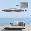 Telo per Ombrellone Rettangolare 3x2 m con Presa d'Aria Superiore in Poliestere 180 Grigio Chiaro      