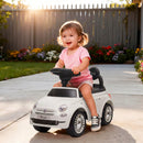 Macchina Cavalcabile per Bambini 12-36 Mesi Licenza Fiat 61x28x38,3 cm con Musica e Clacson in PP Bianco      