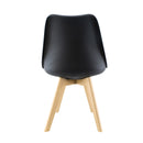 Sedia da Pranzo 48x50x82 cm Piedi in Legno Nera