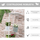 Set 2 Fioriere 5 Ripiani 53x33x154 cm in Metallo Bianco
