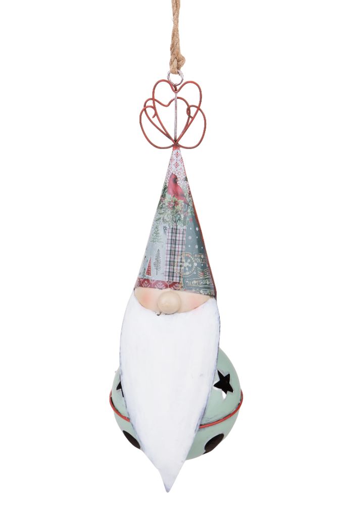 Addobbi Natalizi Sfera Babbo Natale da Appendere Ø 16 cm in Metallo