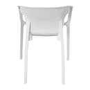 Set 4 Sedie da Giardino Impilabili 54x74x57 cm in Polipropilene Siena Bianca