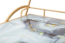 Carrello Marble Glass Mix 71x45,5x84,5 cm in Ferro e MDF e Vetro Oro e Multicolor      