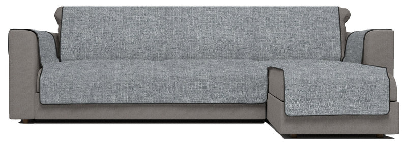 Copridivano con Penisola Destra in Poliestere e Cotone Grigio Scuro Varie Misure