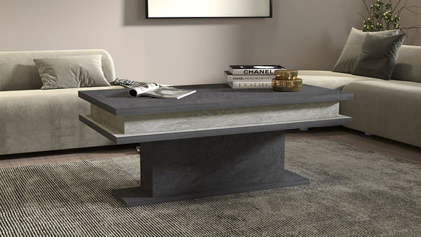 prezzo Tavolino Soggiorno 100x55x42 cm Little Big con LED Report Grigio