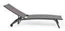 Lettino Prendisole da Giardino 61x192x96 cm con Ruote in Alluminio Tortora