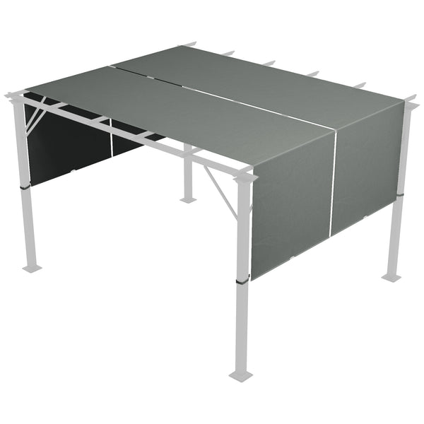 Copertura per Gazebo Pergola 488x122 cm con Tasche e Cinghie in Poliestere Grigio Carbone acquista
