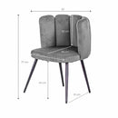 Sedia Imbottita 57x51x77 cm in Velluto Ottanio