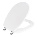 Copriwater Universale 35,8x46 cm in MDF Cerniere in Metallo Cromato Liuto Bianco Lucido