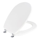 Copriwater Universale 35,8x46 cm in MDF Cerniere in Metallo Cromato Liuto Bianco Lucido