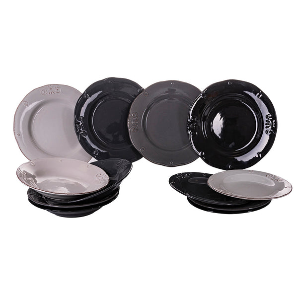 12-teiliges Tafelservice aus Steingut Villa d'Este Home Tivoli Duchess Stones sconto