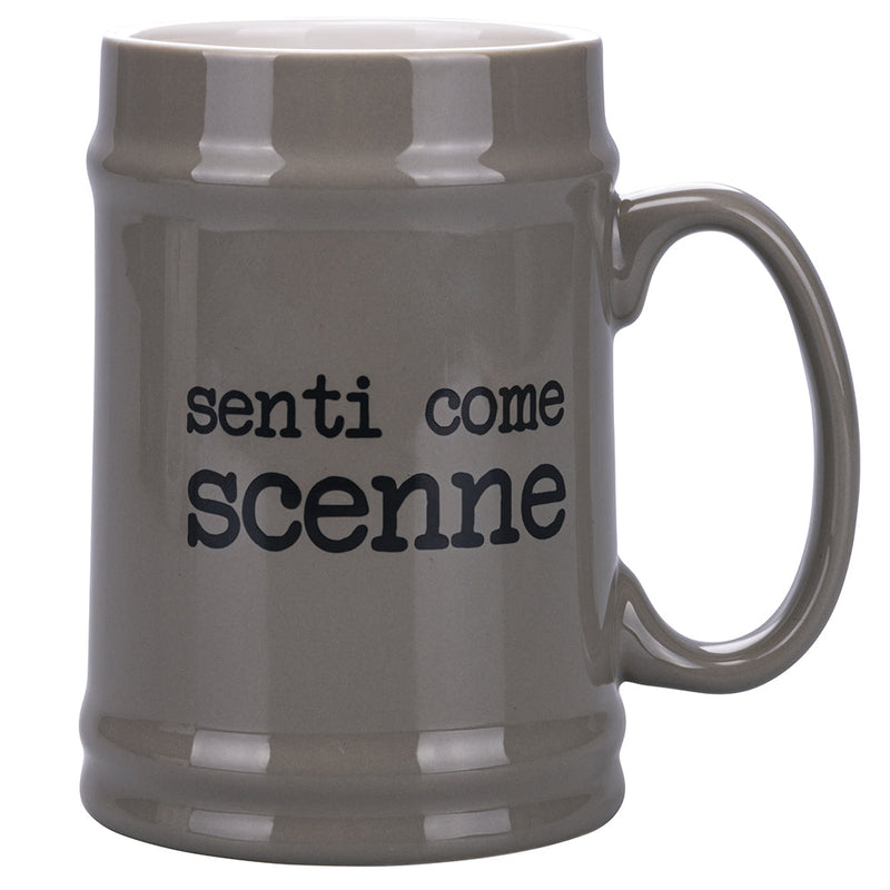 Boccale di Birra Ø8x13 cm in New Bone China VdE Tivoli 1996 Spqr grigio