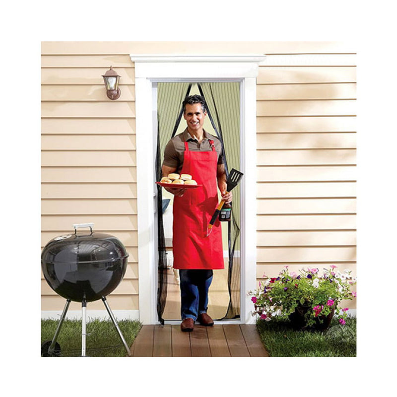 Tenda Zanzariera Magnetica 18 Magneti 120x250 cm per Porte e Finestre Nera