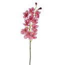Set 2 Rami Artificiali Cymbidium Real Touch con 10 Fiori e 2 Bocci H 92 cm