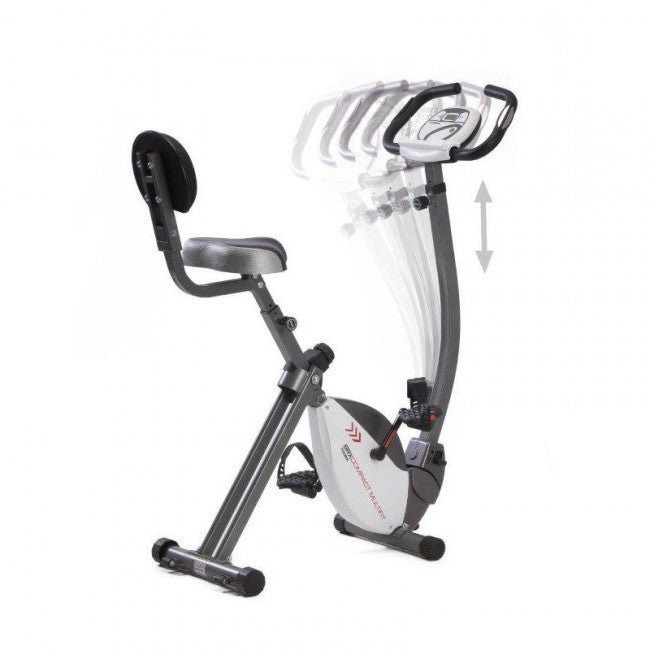 Cyclette Pieghevole Magnetica con Sedile e Manubrio Mobile 100Kg Max 8 Livelli Accesso Basso Toorx BRX-Compact Multifit