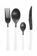 Servizio Set di Posate 24 Pezzi in Acciaio Villa d'Este Home Tivoli Inverse Nero/Bianco