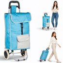 Carrello per la Spesa Zeus Trolley con Rivestimento Termico 35x30x90 cm e Ruote Azzurro      