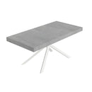 Tavolo Allungabile 200-460x90x77 cm Niket Cemento Gambe Bianche